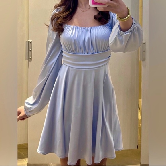 Baby Blue Tie-Back Dress - Picture 1 of 2